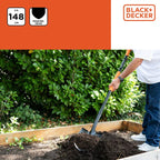 BLACK+DECKER SPADE GLASVEZEL 148CM ROESTVRIJ KOOLSTOFSTAAL - Tuincentrum Lopik