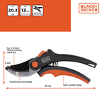 BLACK+DECKER SNOEISCHAAR ANVIL 8 INCH KOOLSTOFSTAAL 20CM KNIPCAPACITEIT 14MM - Tuincentrum Lopik