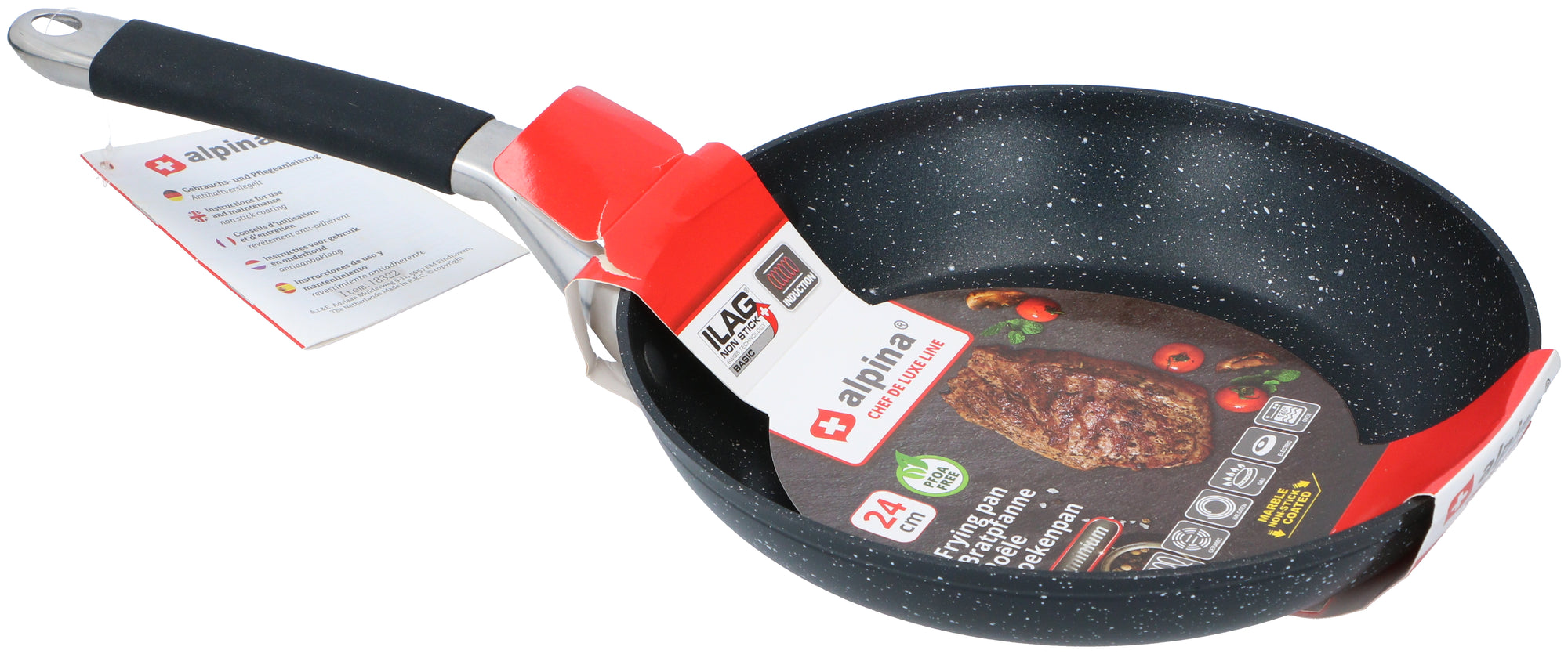 ALPINA KOEKENPAN 24CM CHEF DE LUXE LINE - ANTI-AANBAKLAAG - INDUCTIE - Tuincentrum Lopik