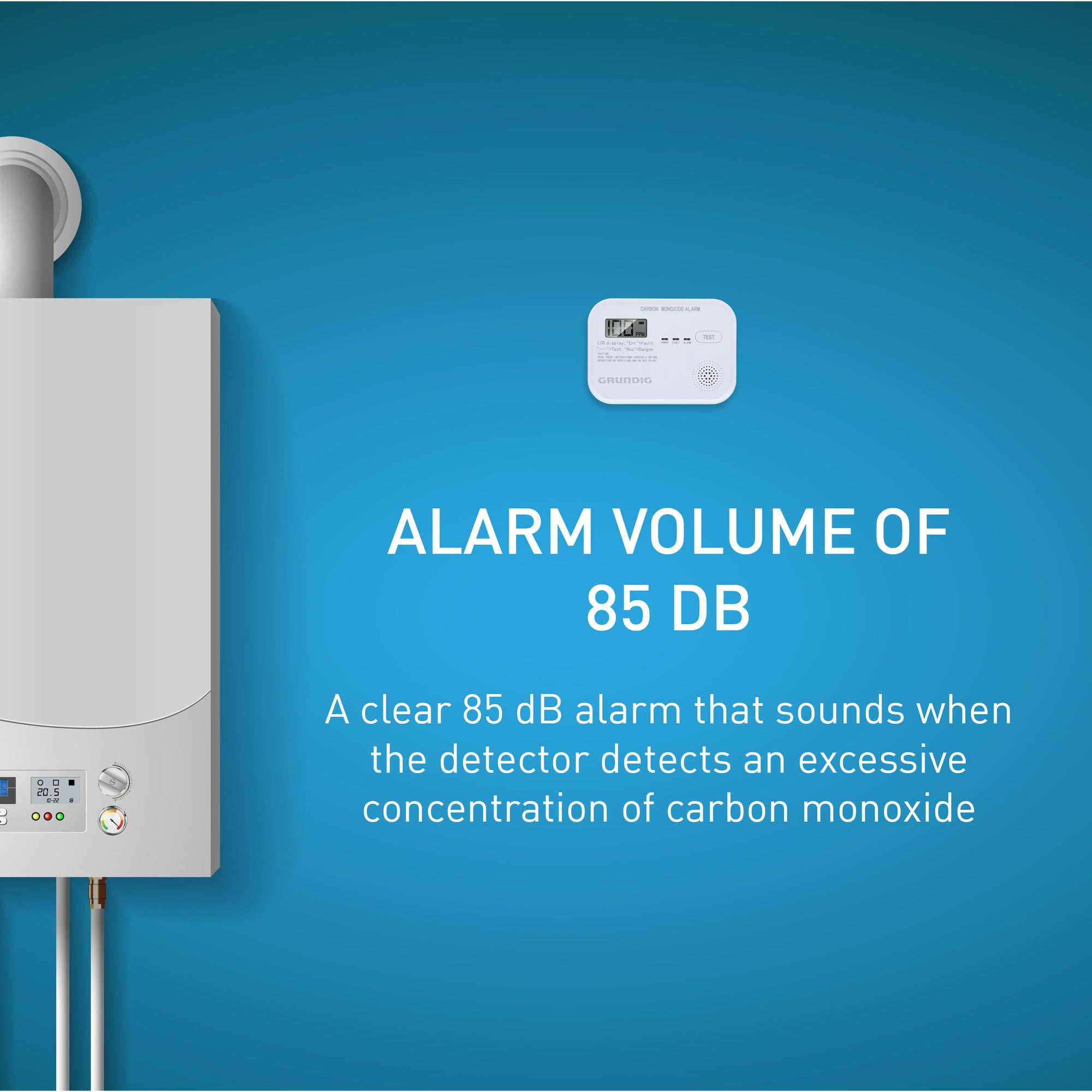 GRUNDIG KOOLMONOXIDEMELDER CO-DETECTOR 85DB 5 JAAR BATTERIJ - Tuincentrum Lopik