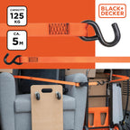 BLACK+DECKER SPANBAND MET RATEL 125KG 5M - Tuincentrum Lopik