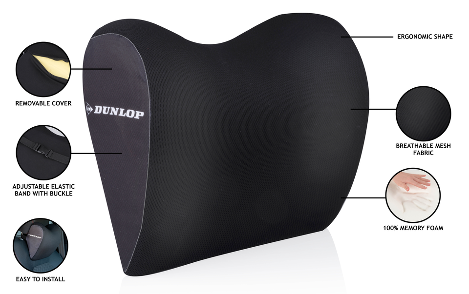DUNLOP NEKKUSSEN AUTO MEMORY FOAM 23X10X20CM - Tuincentrum Lopik