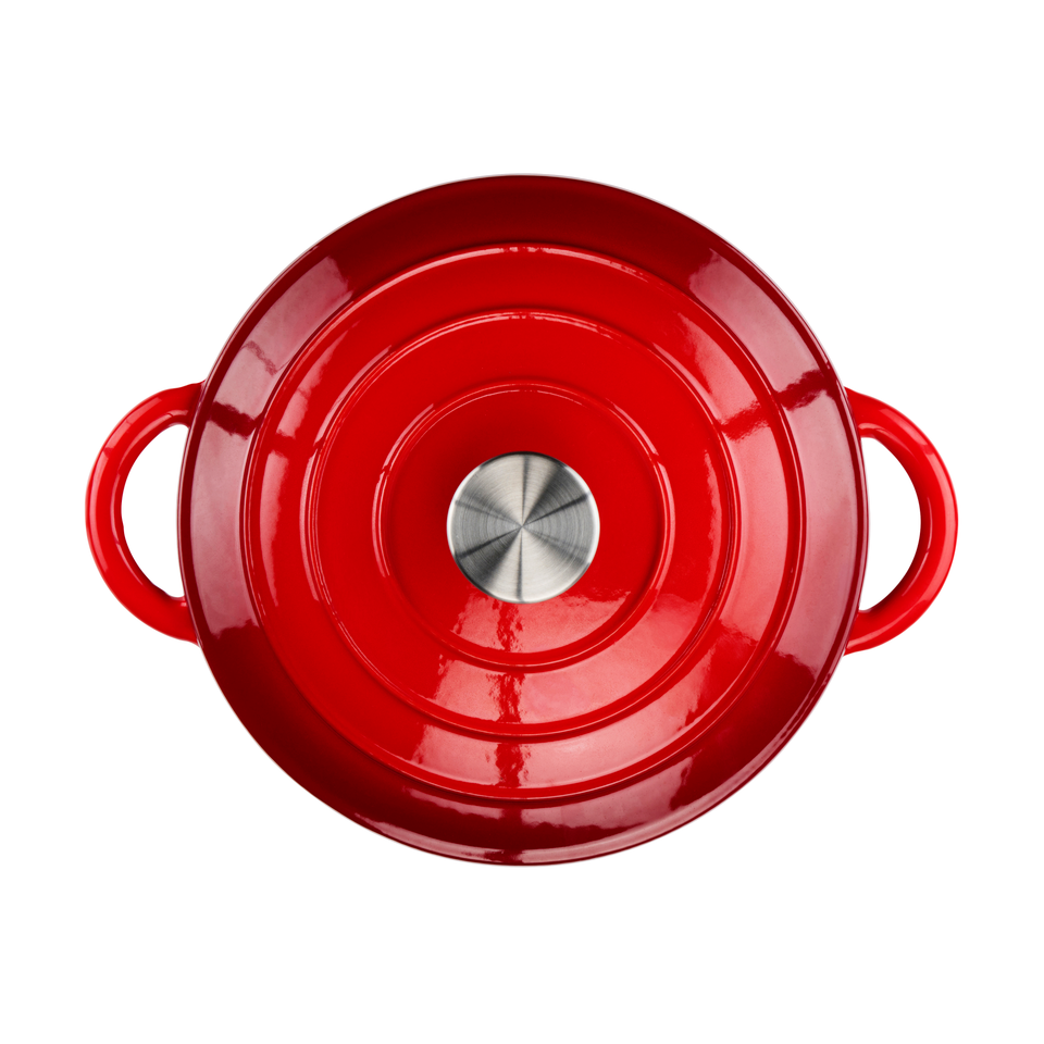 ALPINA GIETIJZEREN BRAADPAN 24 CM ROOD - Tuincentrum Lopik