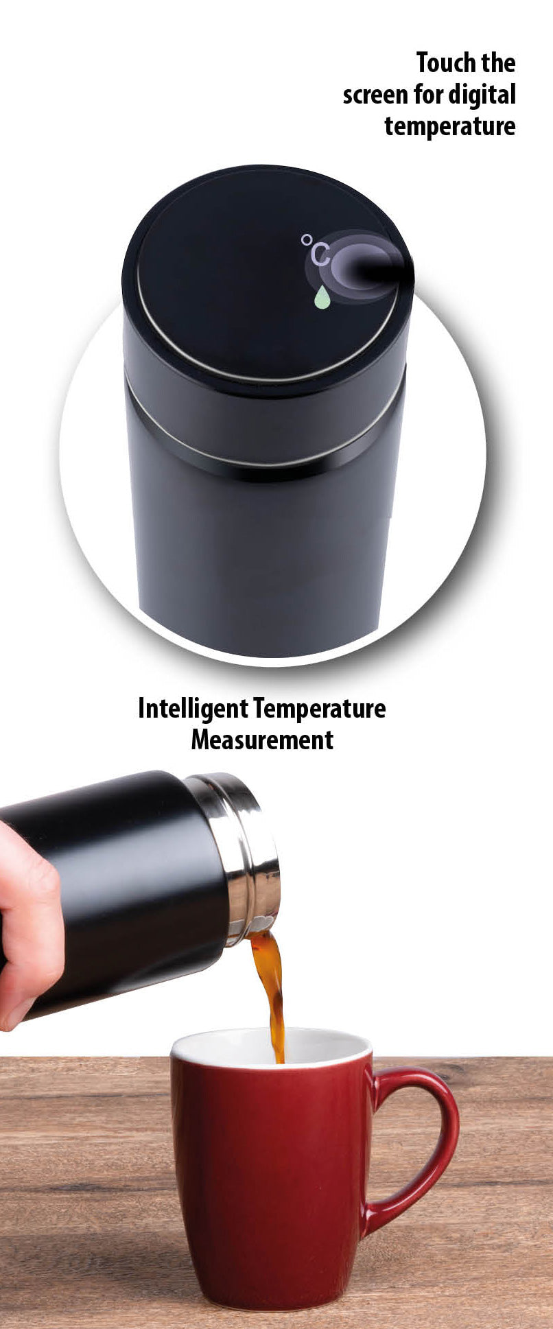 ALPINA DIGITAL THERMO BOTTLE 480ML ZWART - Tuincentrum Lopik