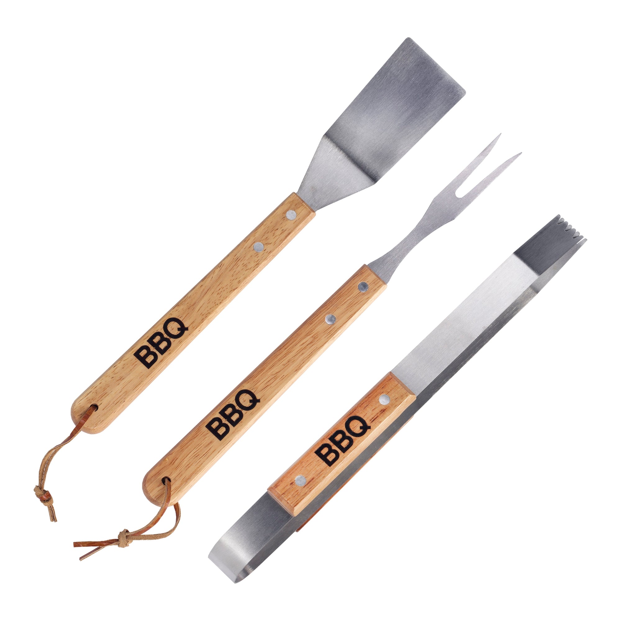 Bbq Tools 3Pcs 5*34Cm Ss/Oak