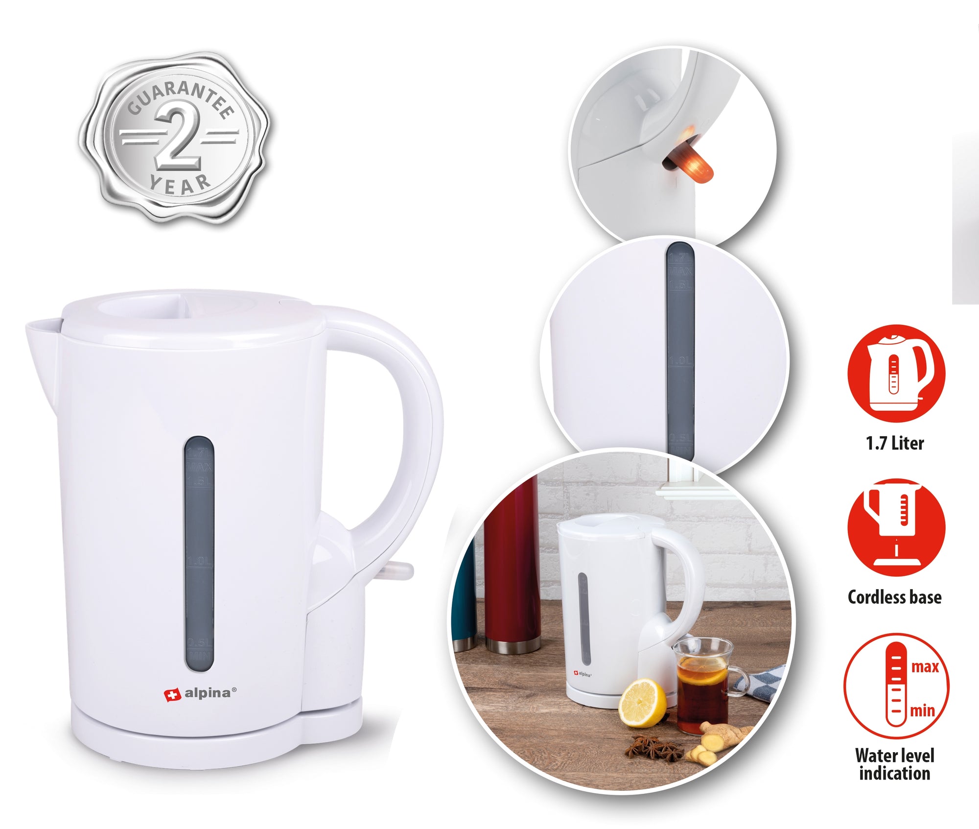Water Kettle 1,7L White