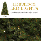 GRUNDIG KUNSTKERSTBOOM MET LED VERLICHTING 185CM 140 LEDS GROEN - Tuincentrum Lopik