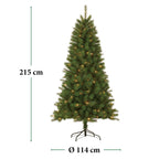 GIFTSOME KUNSTKERSTBOOM MET LED VERLICHTING 215CM 200 LEDS GROEN - Tuincentrum Lopik