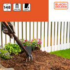 BLACK+DECKER CULTIVATOR HANDHAK FIBERGLAS HANDVAT 3 TANDEN STAAL - Tuincentrum Lopik