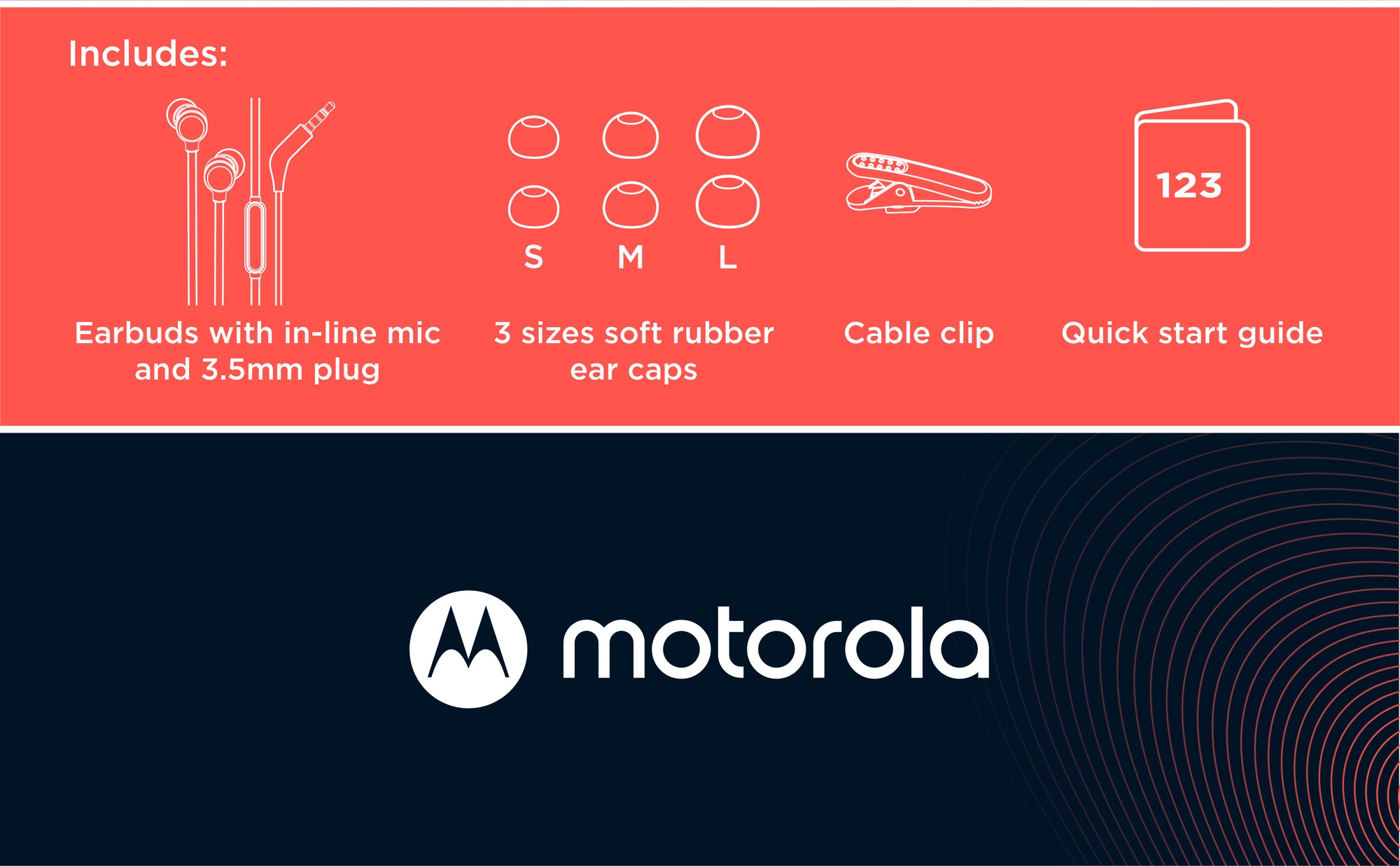 MOTOROLA SOUND 3-S IN-EAR OORDOPJES MET MICROFOON 3,5MM - Tuincentrum Lopik
