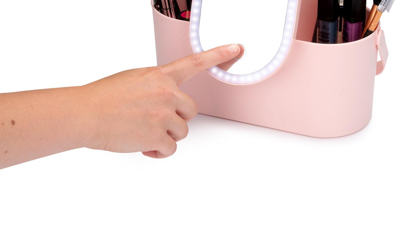 TOUCH OF BEAUTY REIS BEAUTYCASE MET LED SPIEGEL ROZE - Tuincentrum Lopik