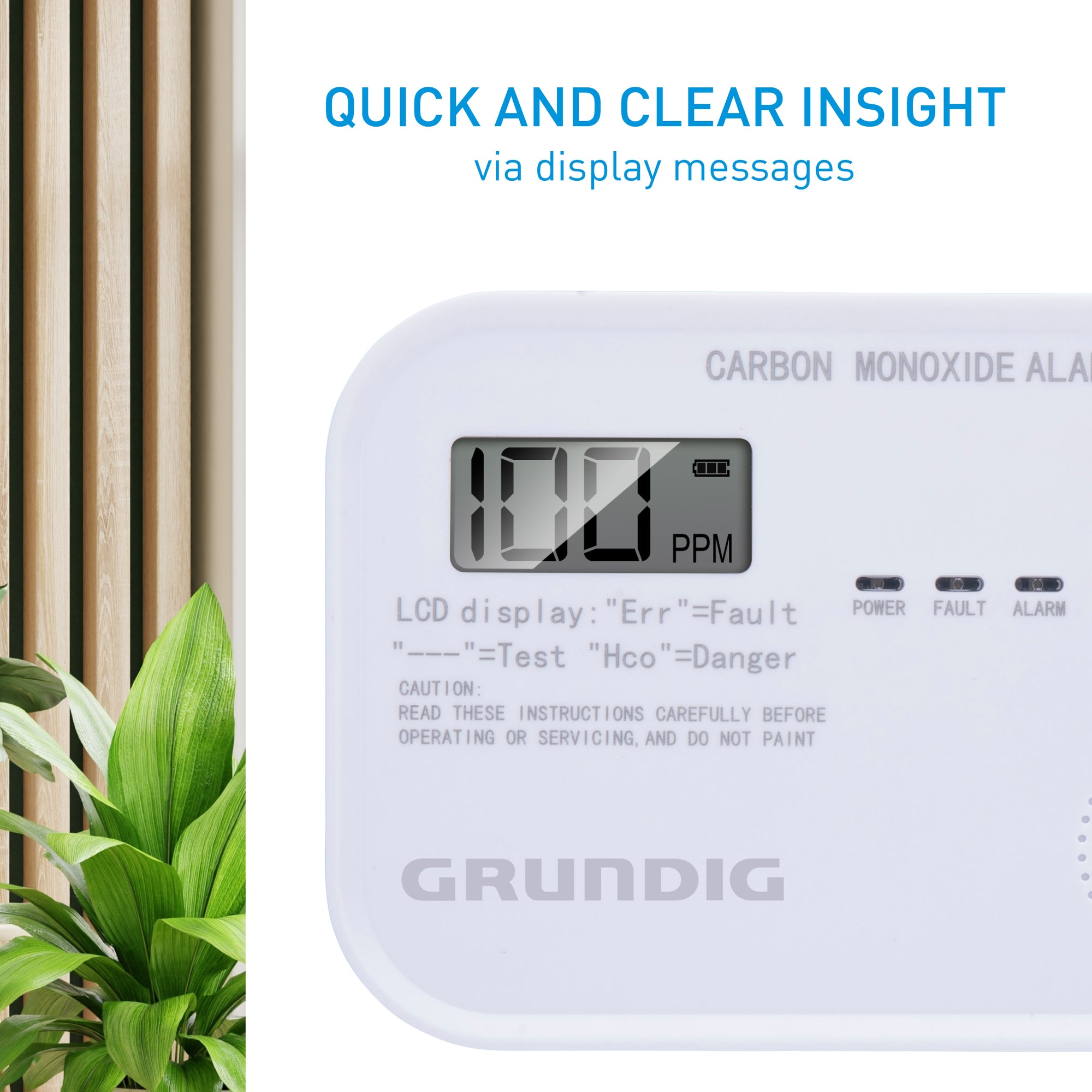 GRUNDIG KOOLMONOXIDEMELDER CO-DETECTOR 85DB 5 JAAR BATTERIJ - Tuincentrum Lopik