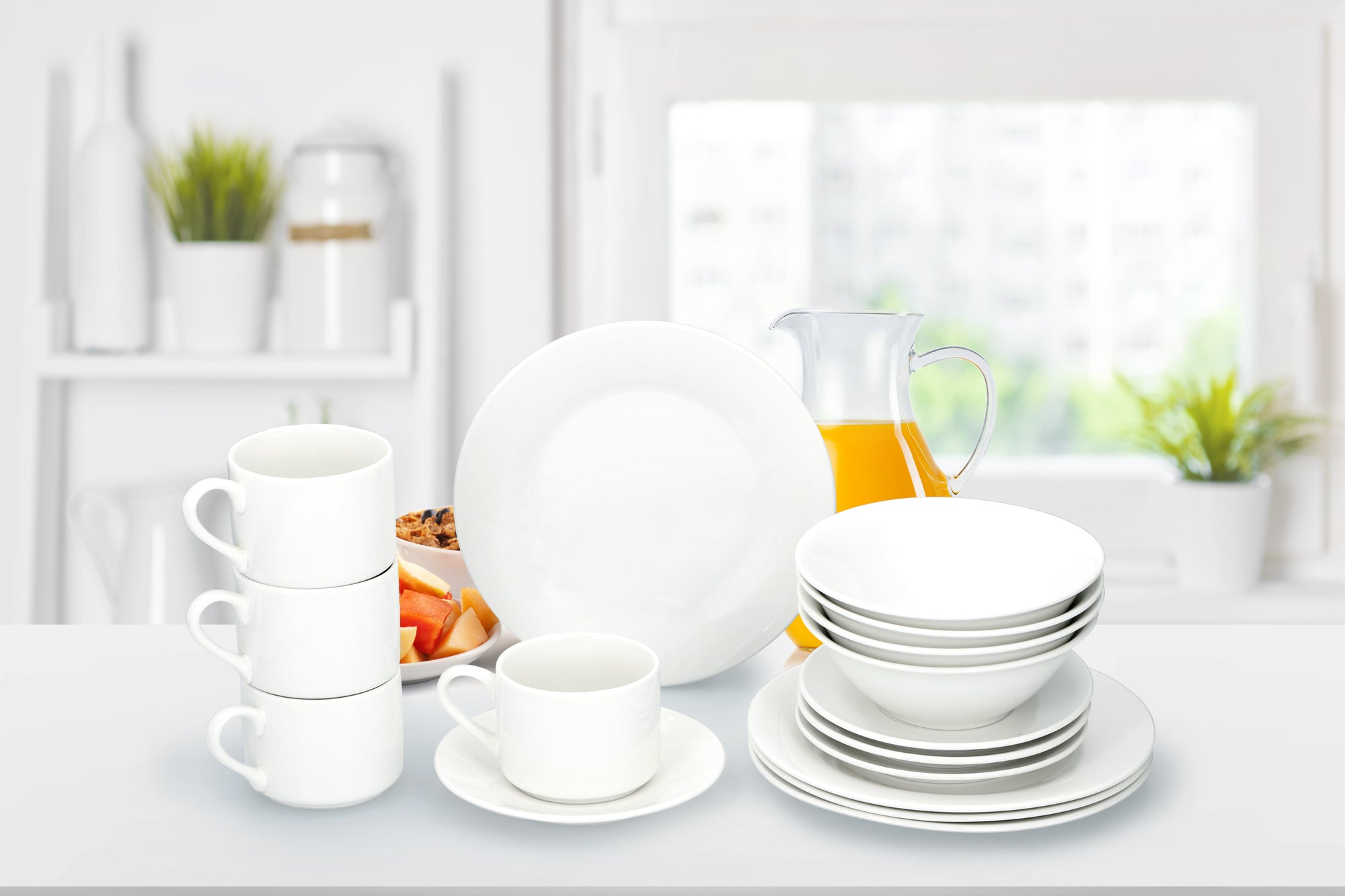 Breakfast Set 16Pcs White Sw
