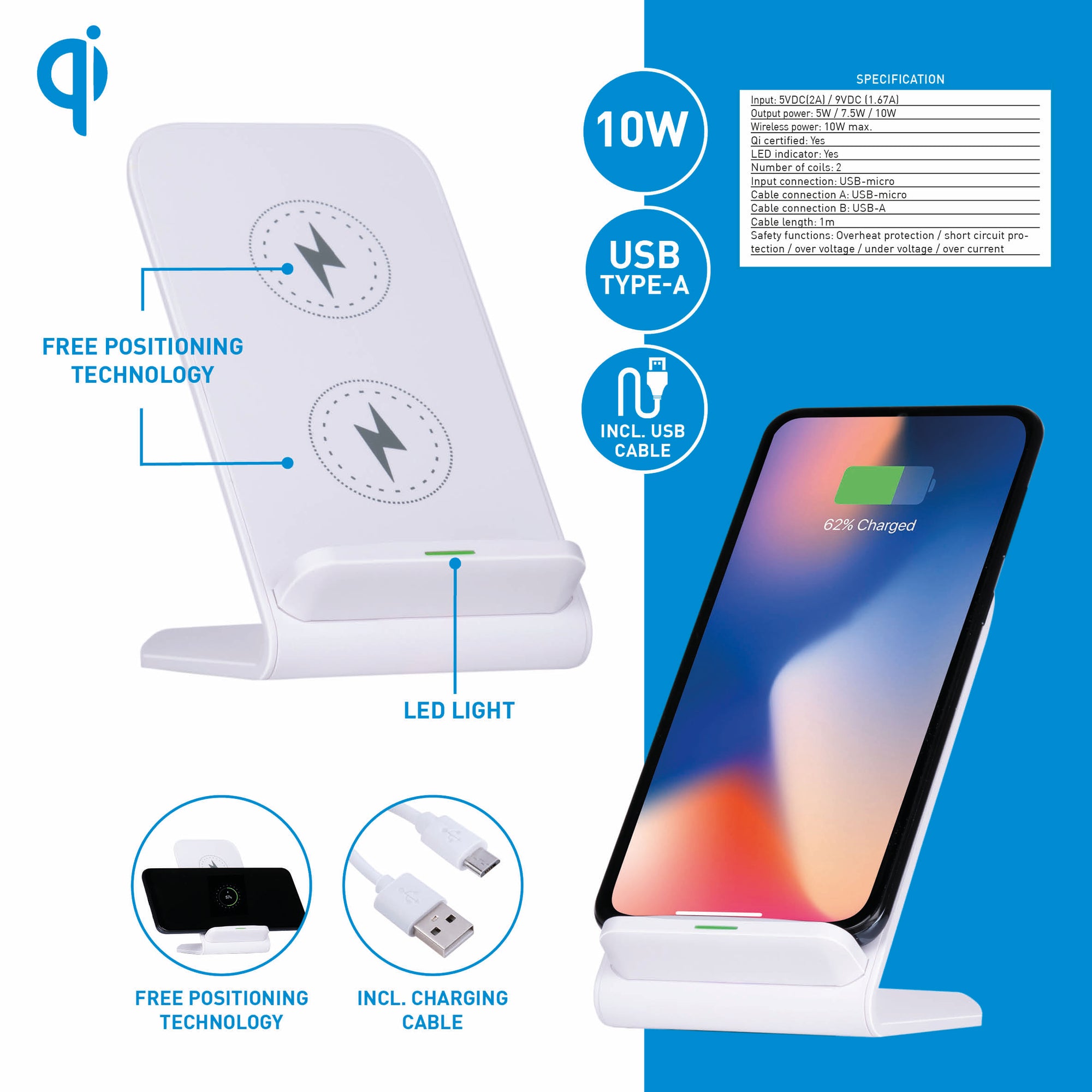 GRUNDIG DRAADLOZE QI OPLADER STANDAARD 10W - Tuincentrum Lopik
