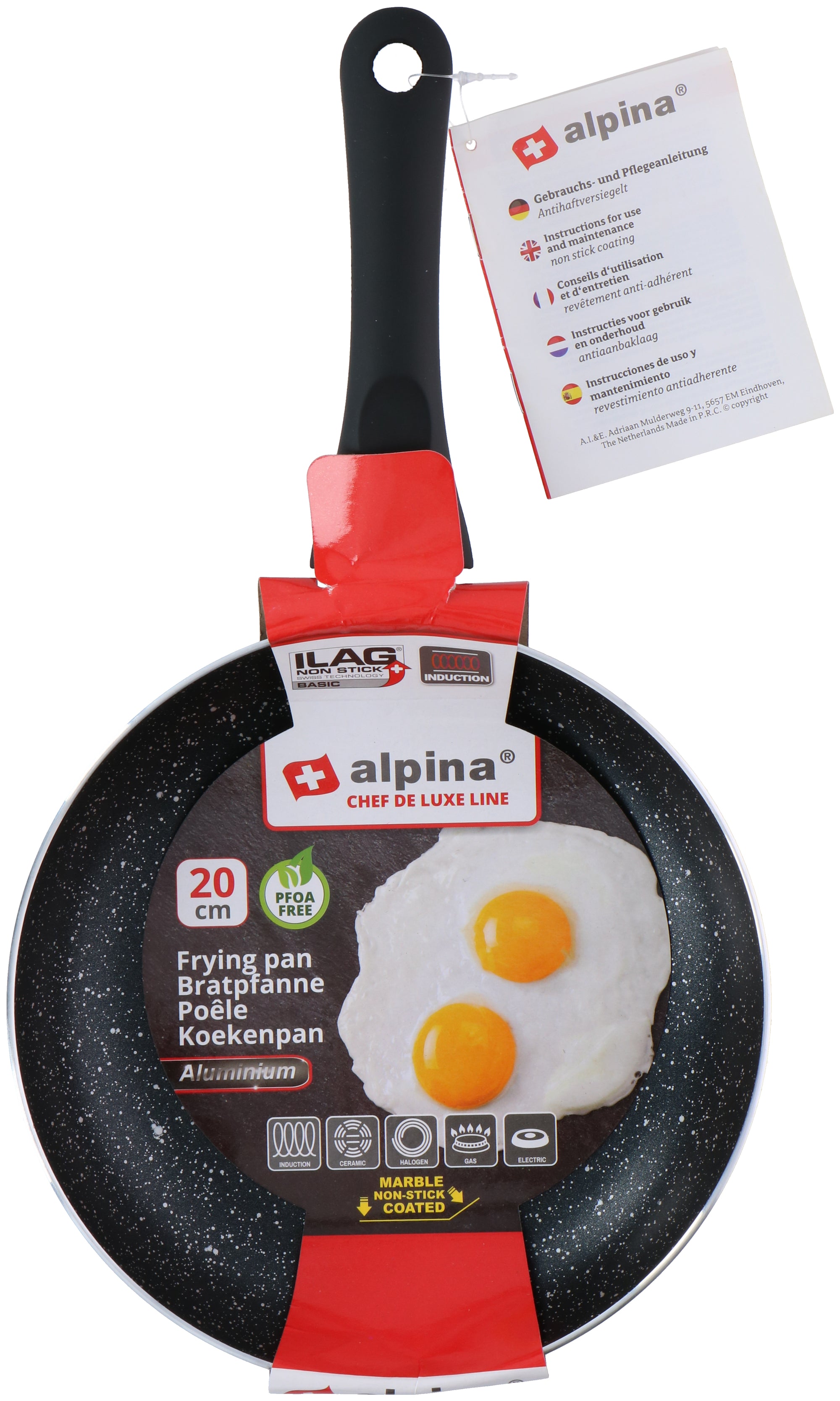 ALPINA KOEKENPAN 20CM - ANTI-AANBAKLAAG - INDUCTIE - Tuincentrum Lopik