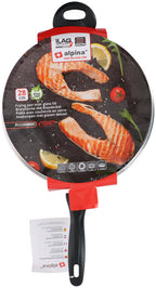 ALPINA KOEKENPAN 28CM MET GLAZEN DEKSEL - ANTI-AANBAKLAAG - INDUCTIE - Tuincentrum Lopik