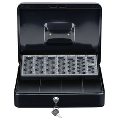 BLACK+DECKER GELDKISTJE MET SLEUTEL 30,5X8,5X24CM MUNTSORTEERDER - Tuincentrum Lopik