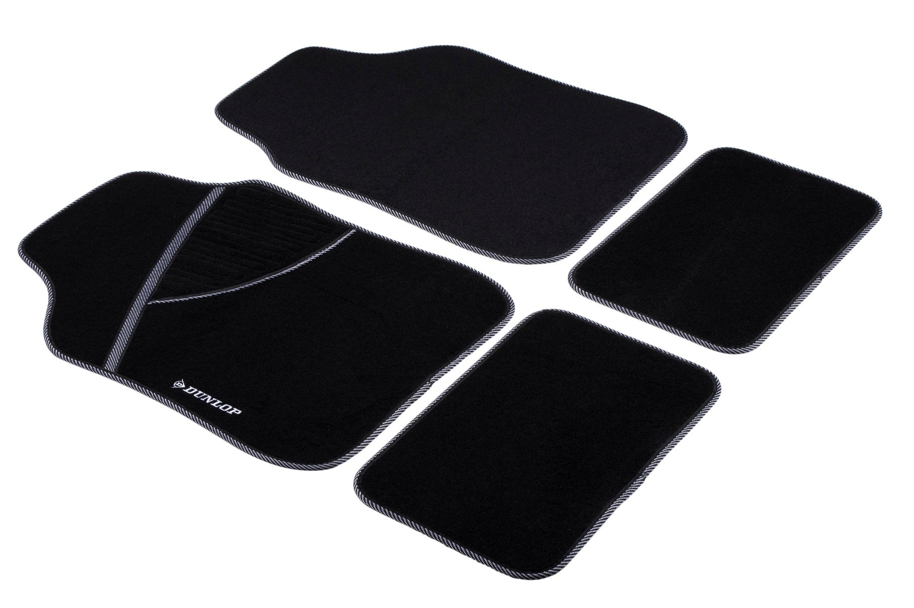 DUNLOP AUTOMATTEN SET 4 STUKS 66X44CM ZWART/WIT - Tuincentrum Lopik