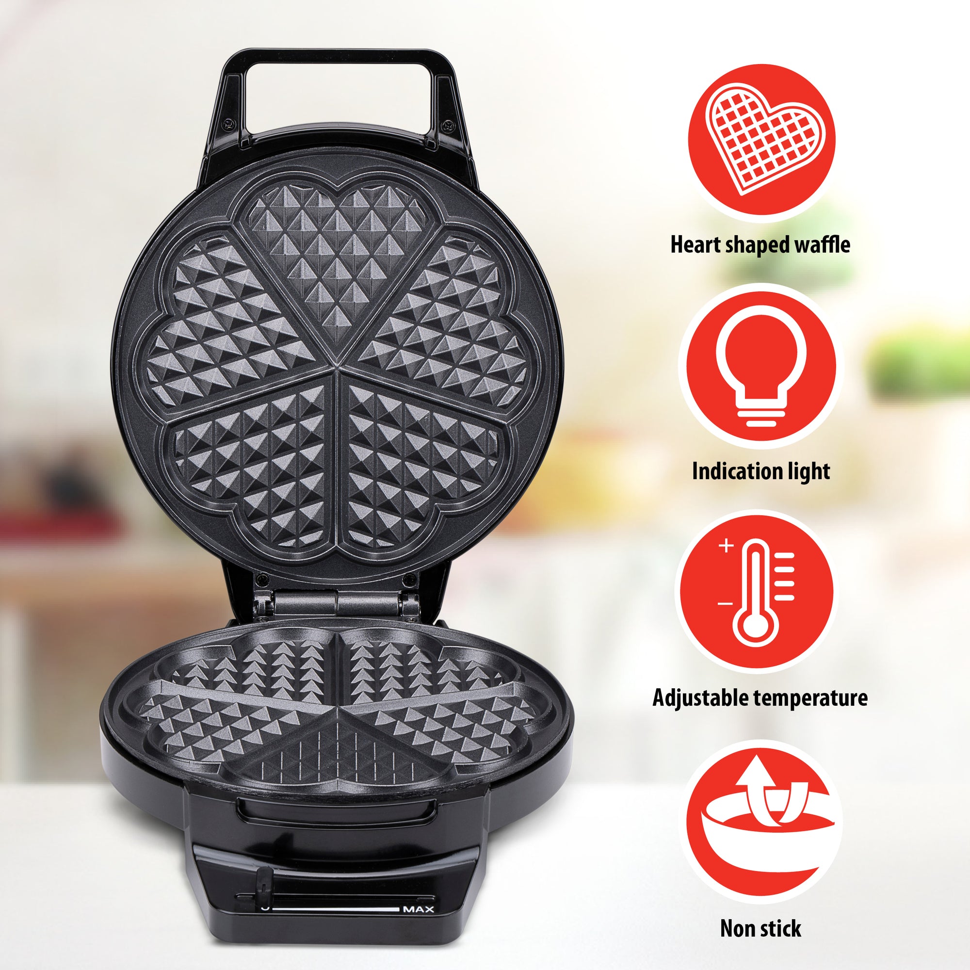 ALPINA WAFELIJZER HARTVORM 1000W VOOR 5 WAFELS - Tuincentrum Lopik