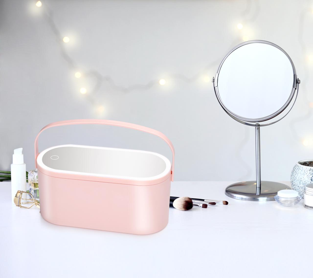 TOUCH OF BEAUTY REIS BEAUTYCASE MET LED SPIEGEL ROZE - Tuincentrum Lopik