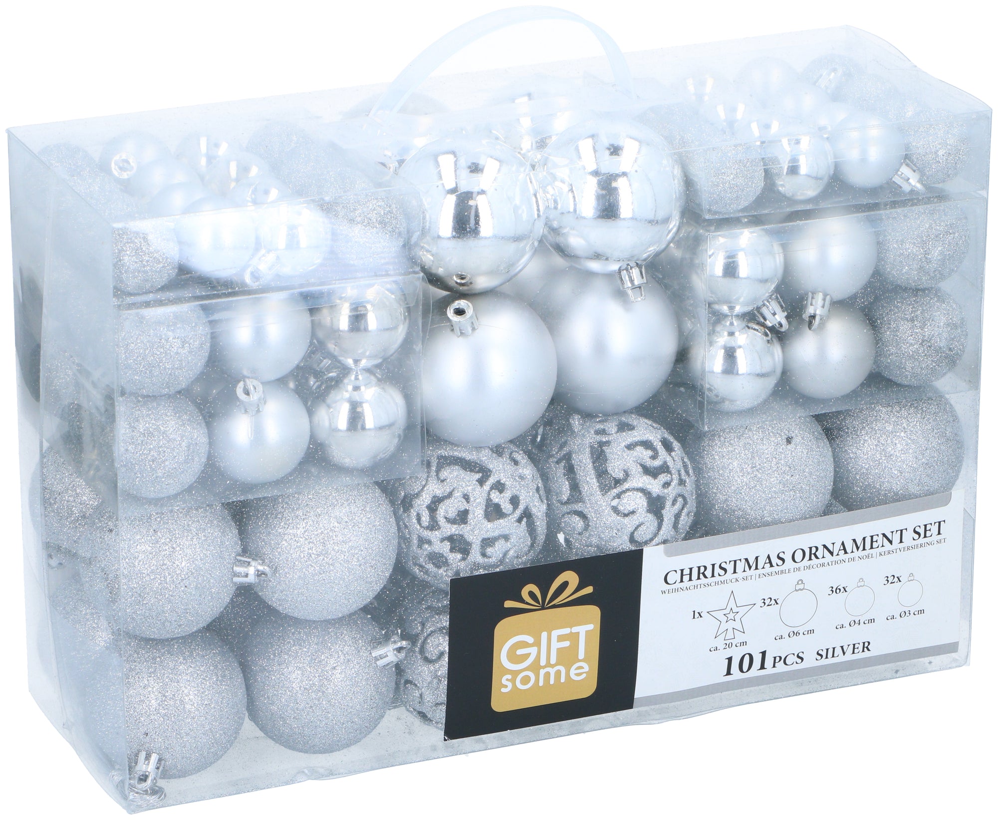 GIFTSOME KERSTBALLEN SET 101 STUKS ZILVER - Tuincentrum Lopik