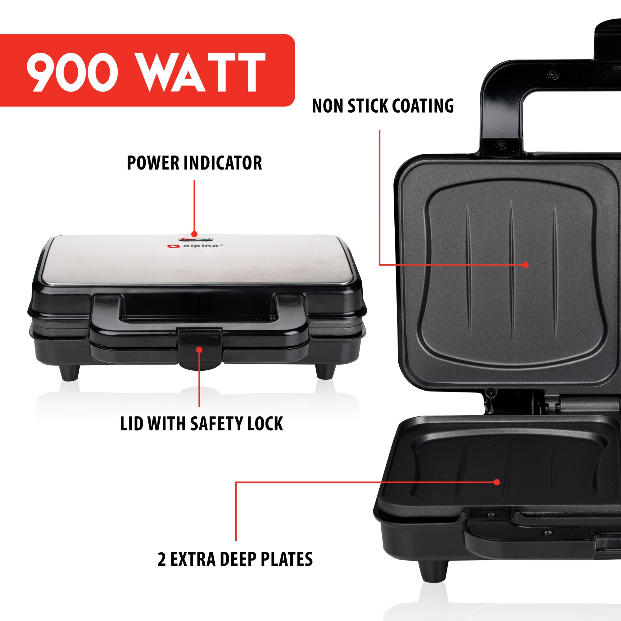 ALPINA TOSTI-APPAAT XL RVS 900W - Tuincentrum Lopik