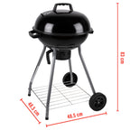 BBQ COLLECTION BARBECUE ROND Ø46CM MET DEKSEL EN ASLADE ROESTVRIJ STAAL - Tuincentrum Lopik