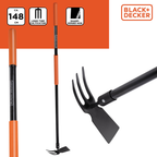 BLACK+DECKER CULTIVATOR HANDHAK FIBERGLAS HANDVAT 3 TANDEN STAAL - Tuincentrum Lopik