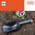 BLACK+DECKER TUINSCHEPJE ROND POLYPROPYLEEN 28,5CM MET OPHANGOOG - Tuincentrum Lopik