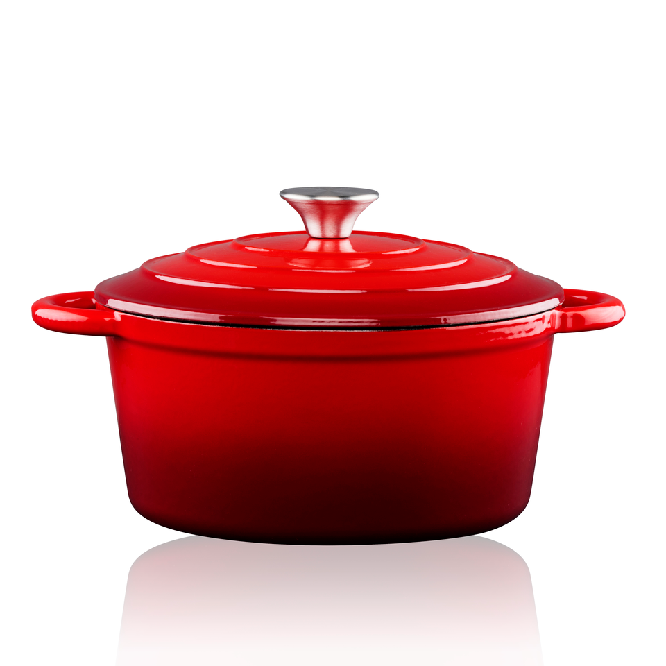 ALPINA GIETIJZEREN BRAADPAN 24 CM ROOD - Tuincentrum Lopik