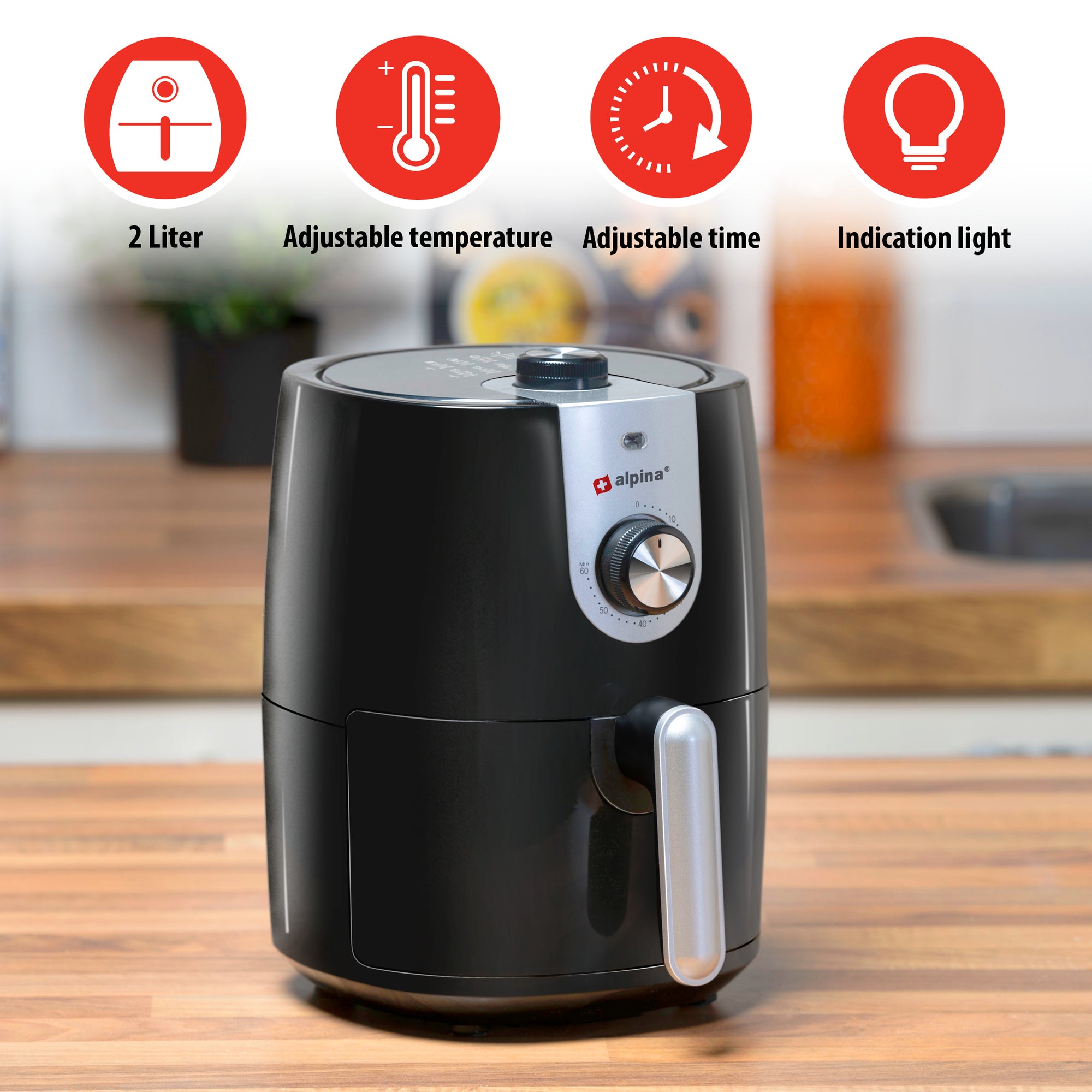 ALPINA HETELUCHTFRITEUSE 2L 900W - Tuincentrum Lopik
