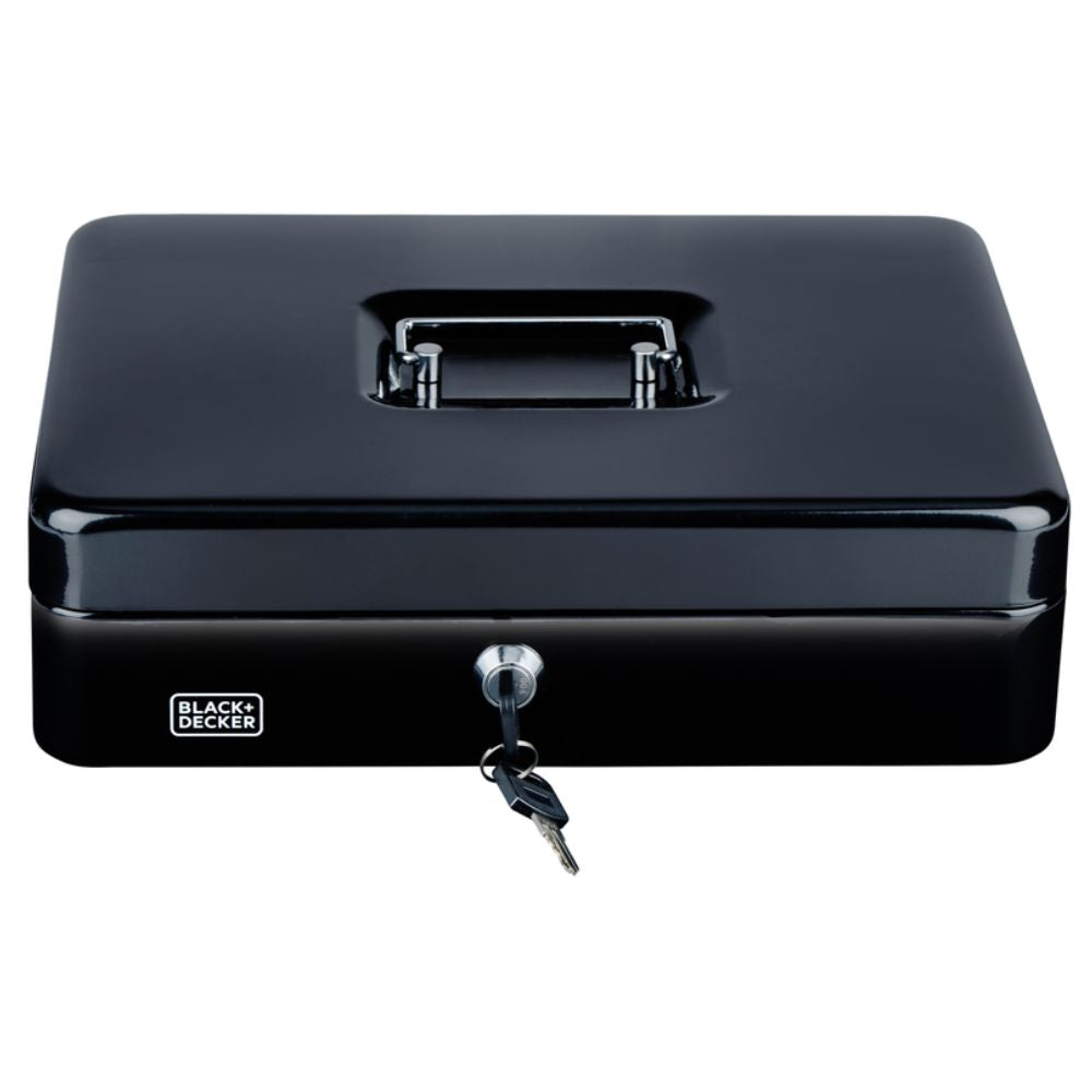 BLACK+DECKER GELDKISTJE MET SLEUTEL 30,5X8,5X24CM MUNTSORTEERDER - Tuincentrum Lopik