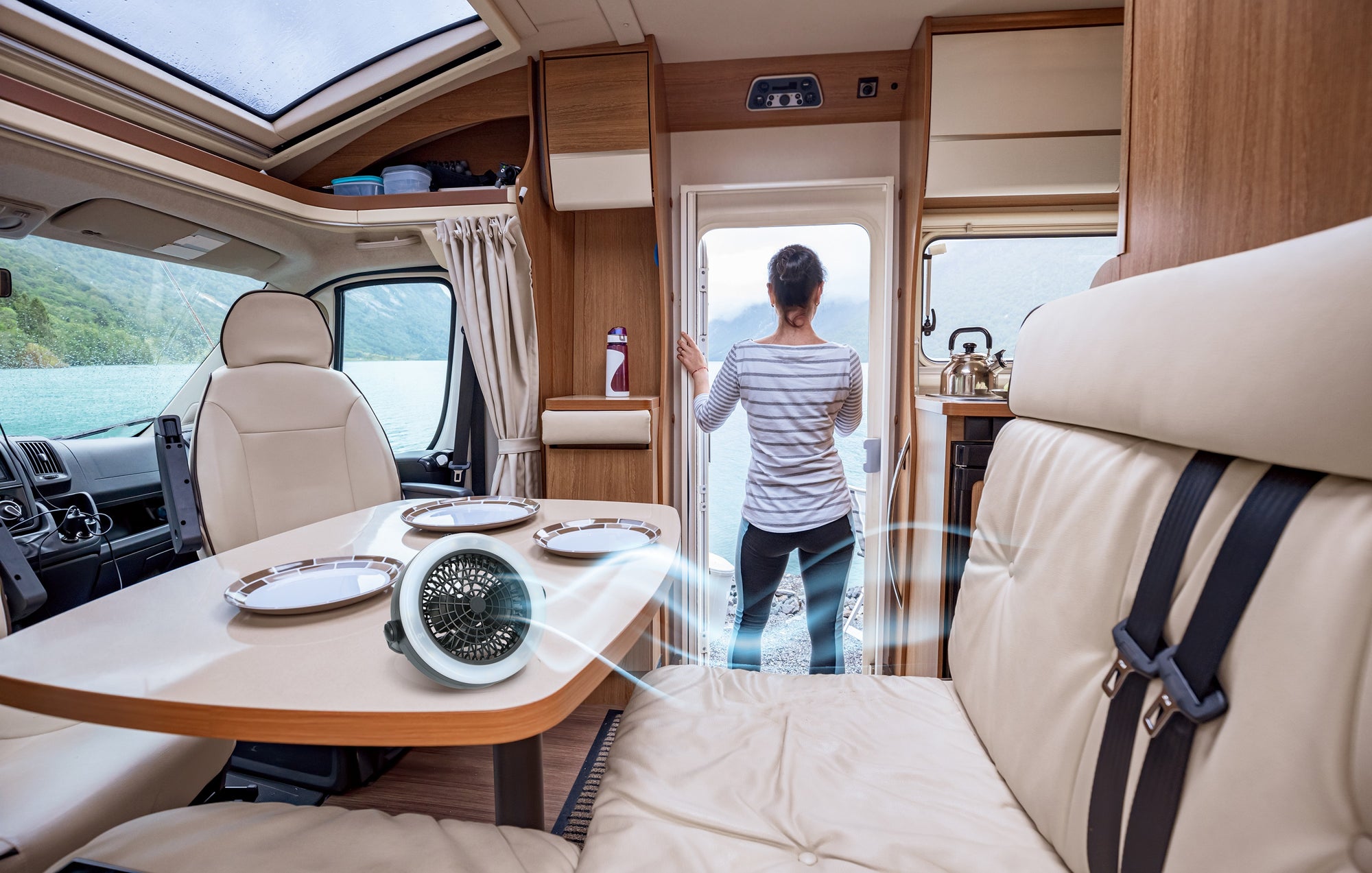 Camping Light&Fan Ø19,5X6,3Cm