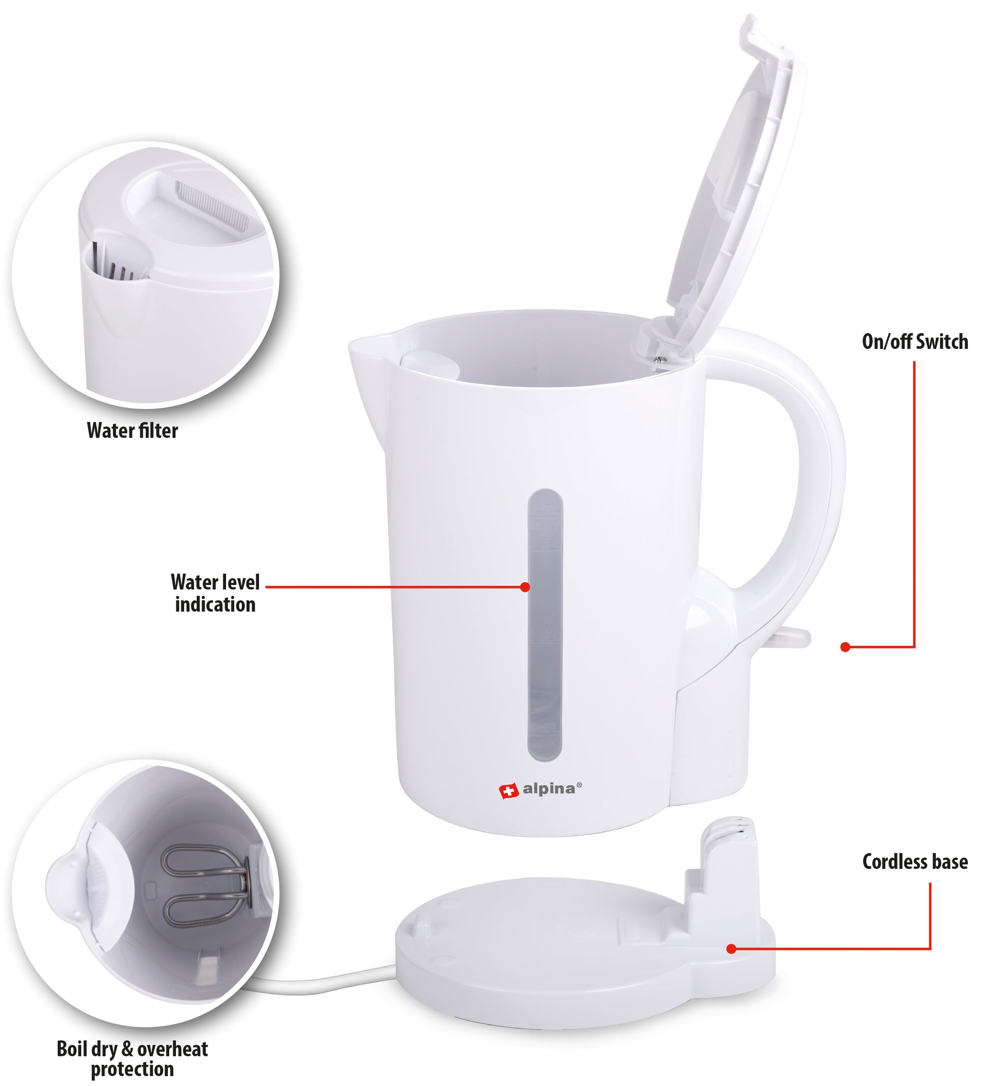 Water Kettle 1,7L White