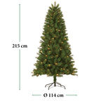 GIFTSOME KUNSTKERSTBOOM MET LED VERLICHTING 215CM 200 LEDS GROEN - Tuincentrum Lopik