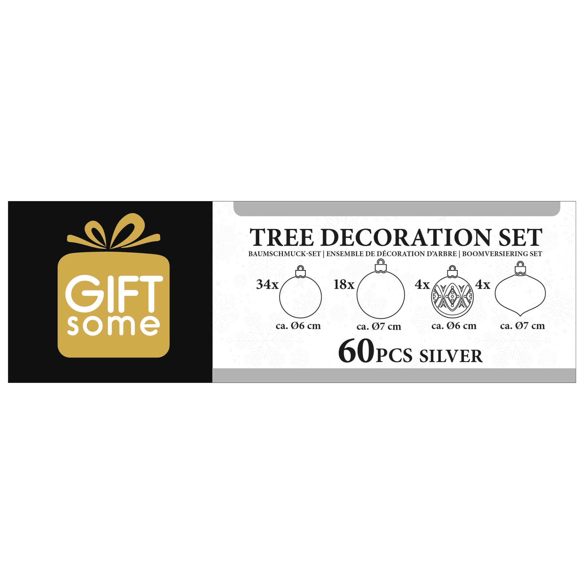 GIFTSOME KERSTBALLEN SET 60 STUKS ZILVER - Tuincentrum Lopik