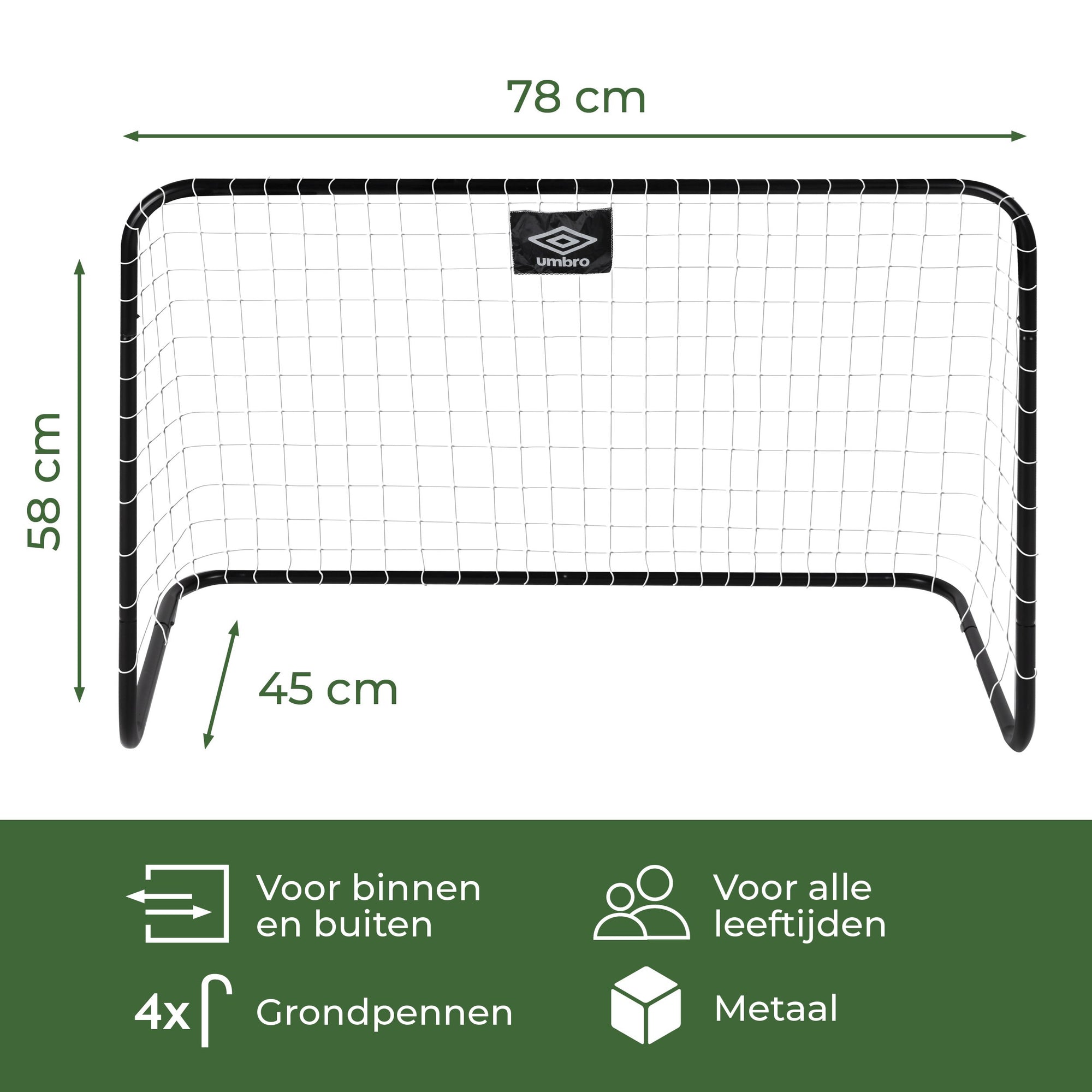 UMBRO VOETBALDOELTJES SET VAN 2 METAAL 78X56X45CM - Tuincentrum Lopik
