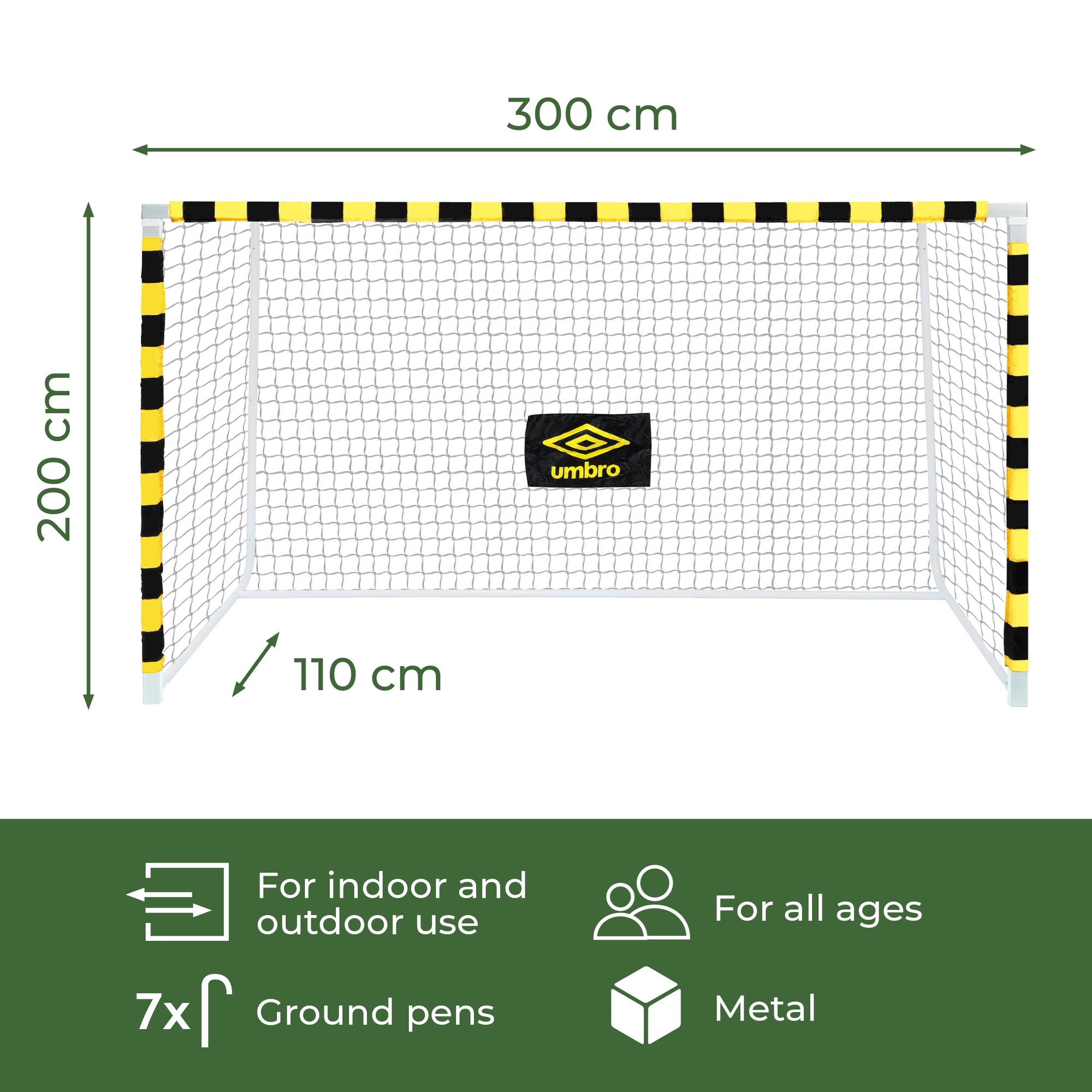 UMBRO VOETBALDOEL 300X200X110CM METAAL - Tuincentrum Lopik