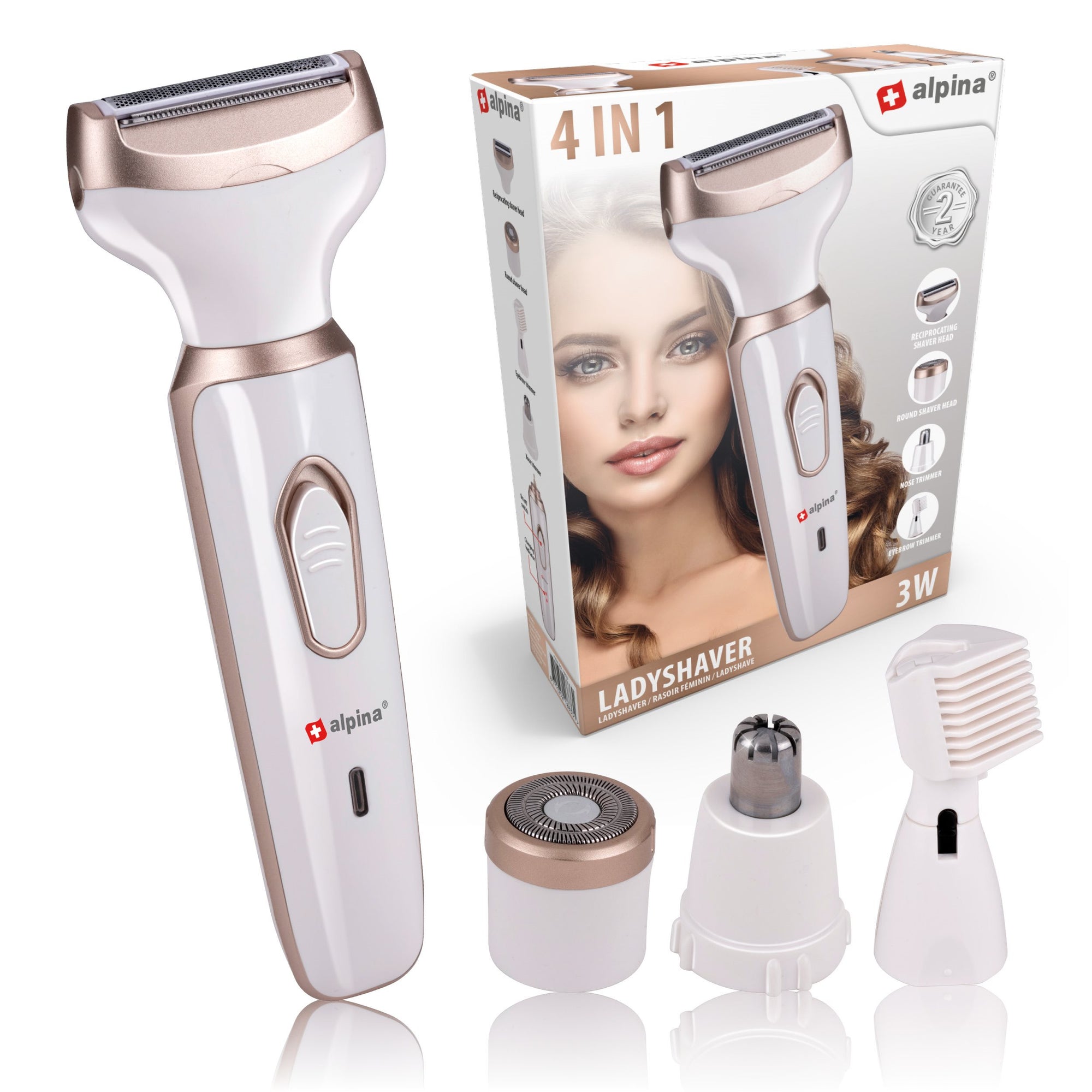 Ladyshaver 4Pc B/O 600Mah 3W