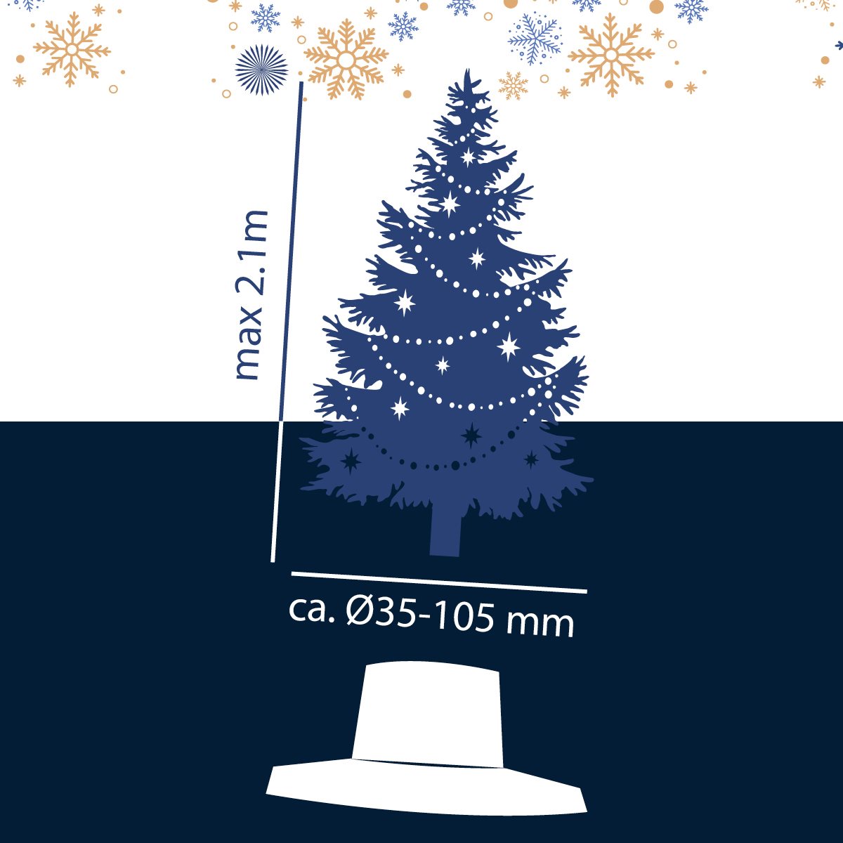 ARTI CASA KERSTBOOMVOET - TOT 2,1 METER - Tuincentrum Lopik