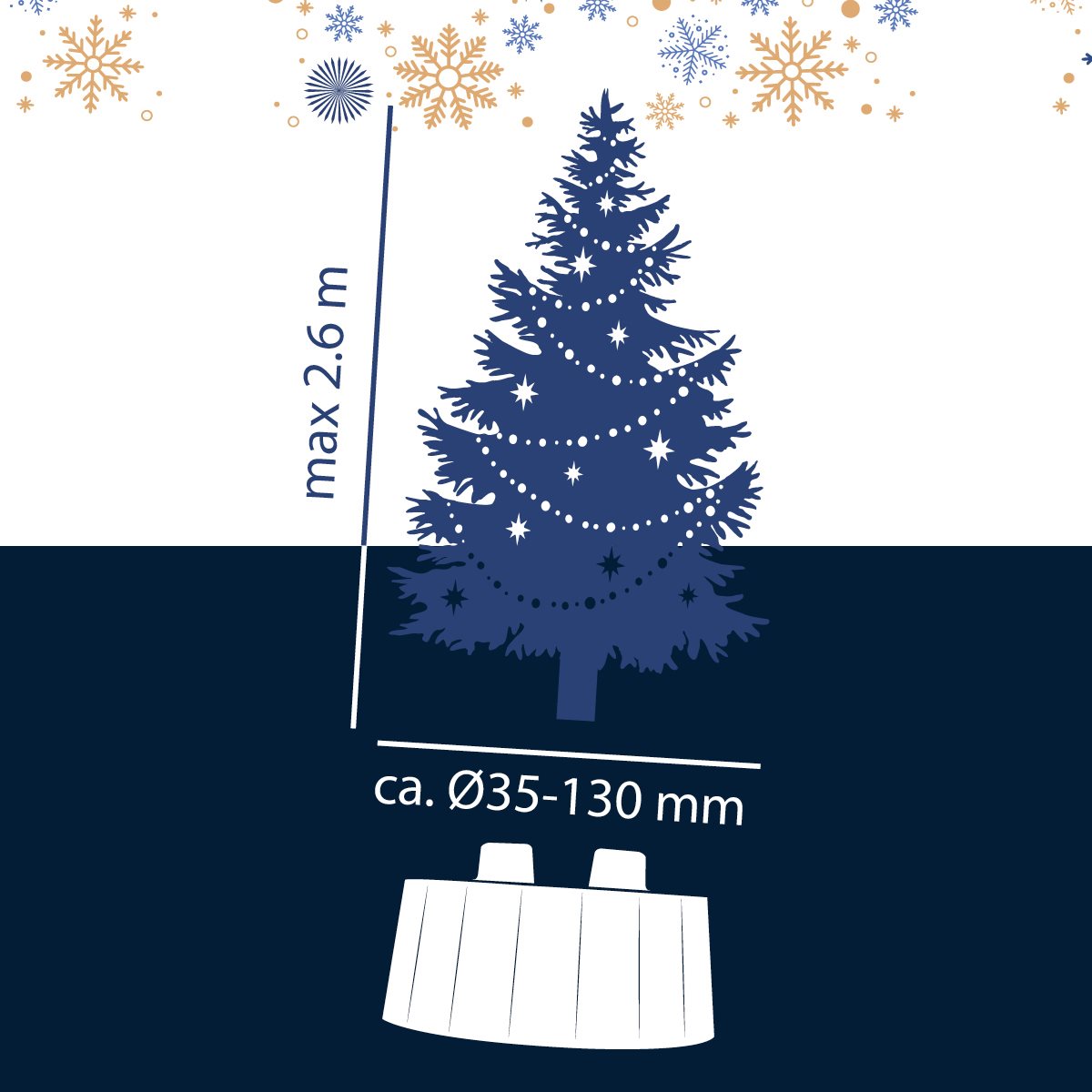 ARTI CASA KERSTBOOMVOET - TOT 2,6 METER - Tuincentrum Lopik
