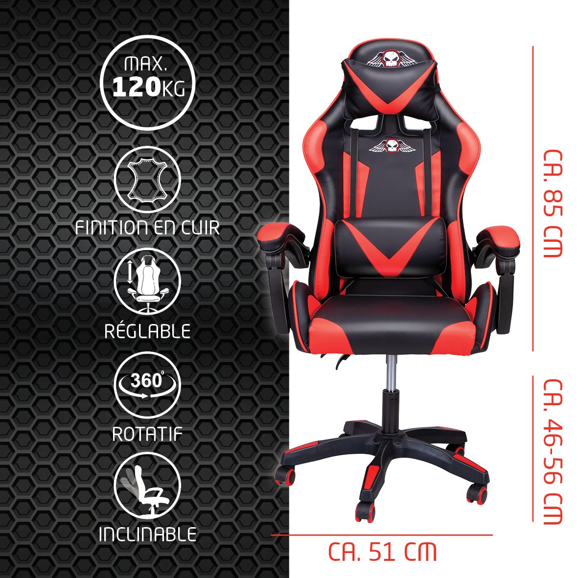 Chair Gaming Blk/Red - Tuincentrum Lopik