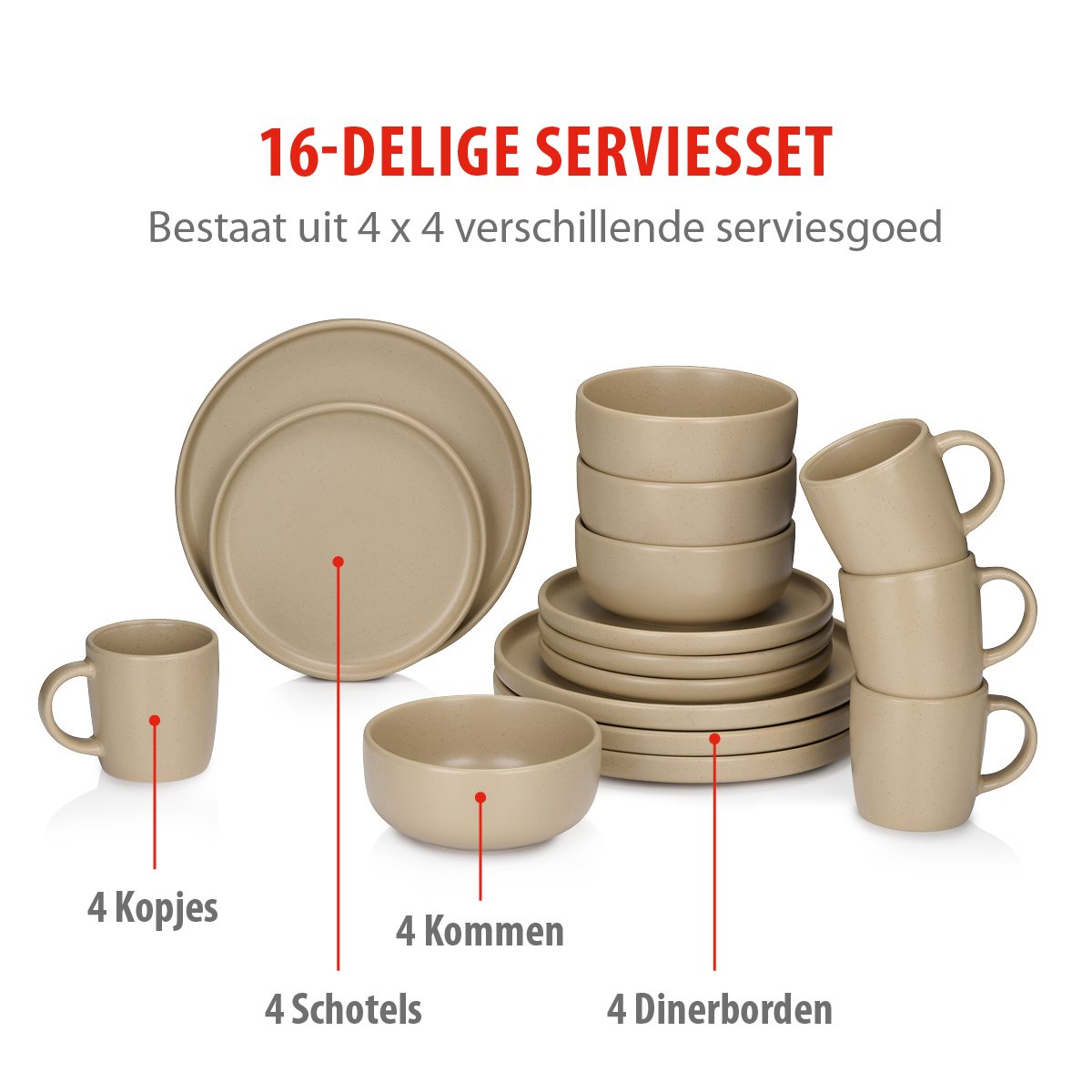 ALPINA SERVIESSET 16-DELIG ZAND - Tuincentrum Lopik
