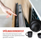 ALPINA SERVIESSET 16-DELIG STONEWARE ZWART - Tuincentrum Lopik