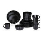 ALPINA SERVIESSET 16-DELIG STONEWARE ZWART - Tuincentrum Lopik