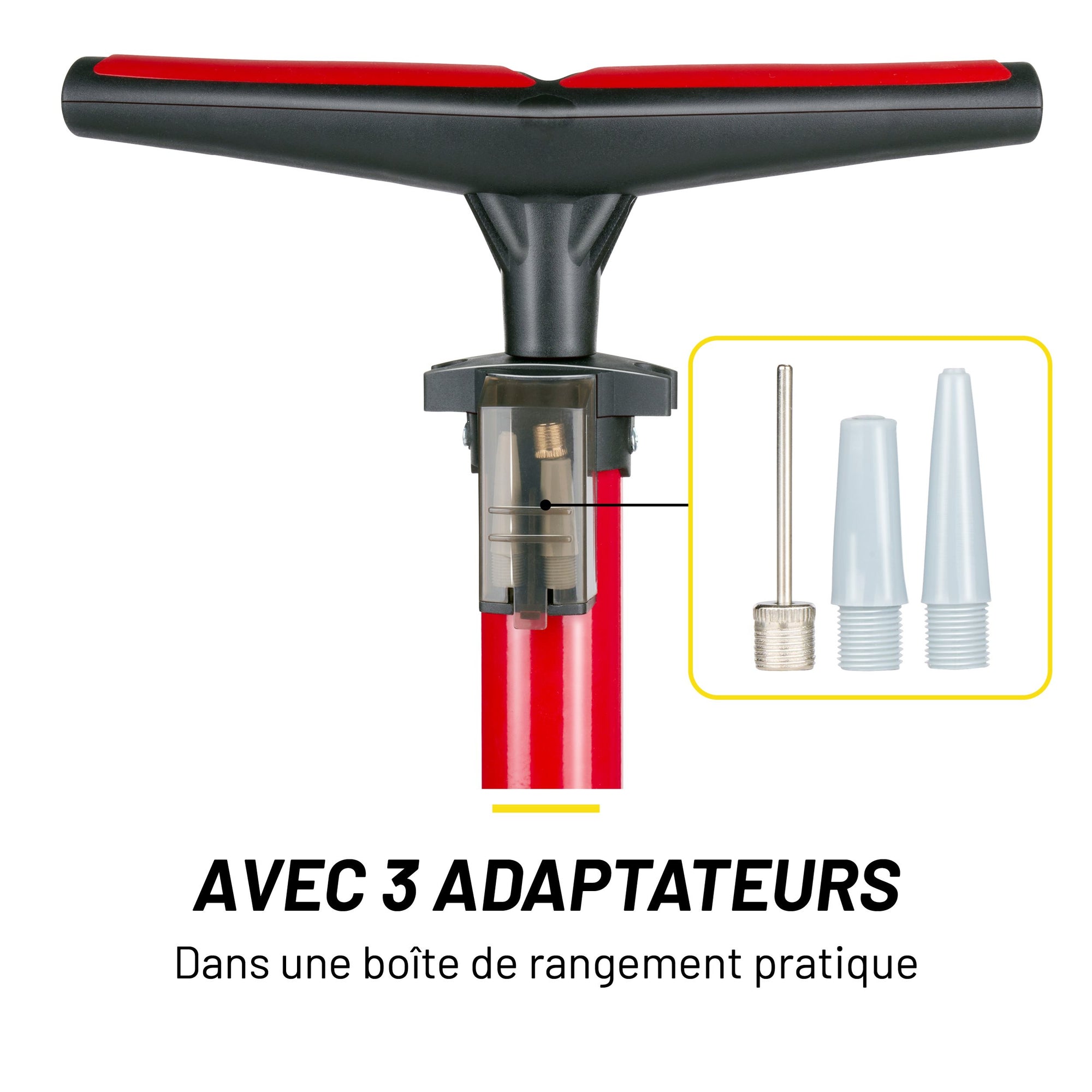 Bicycle Floor Pump Manometer Black/Red