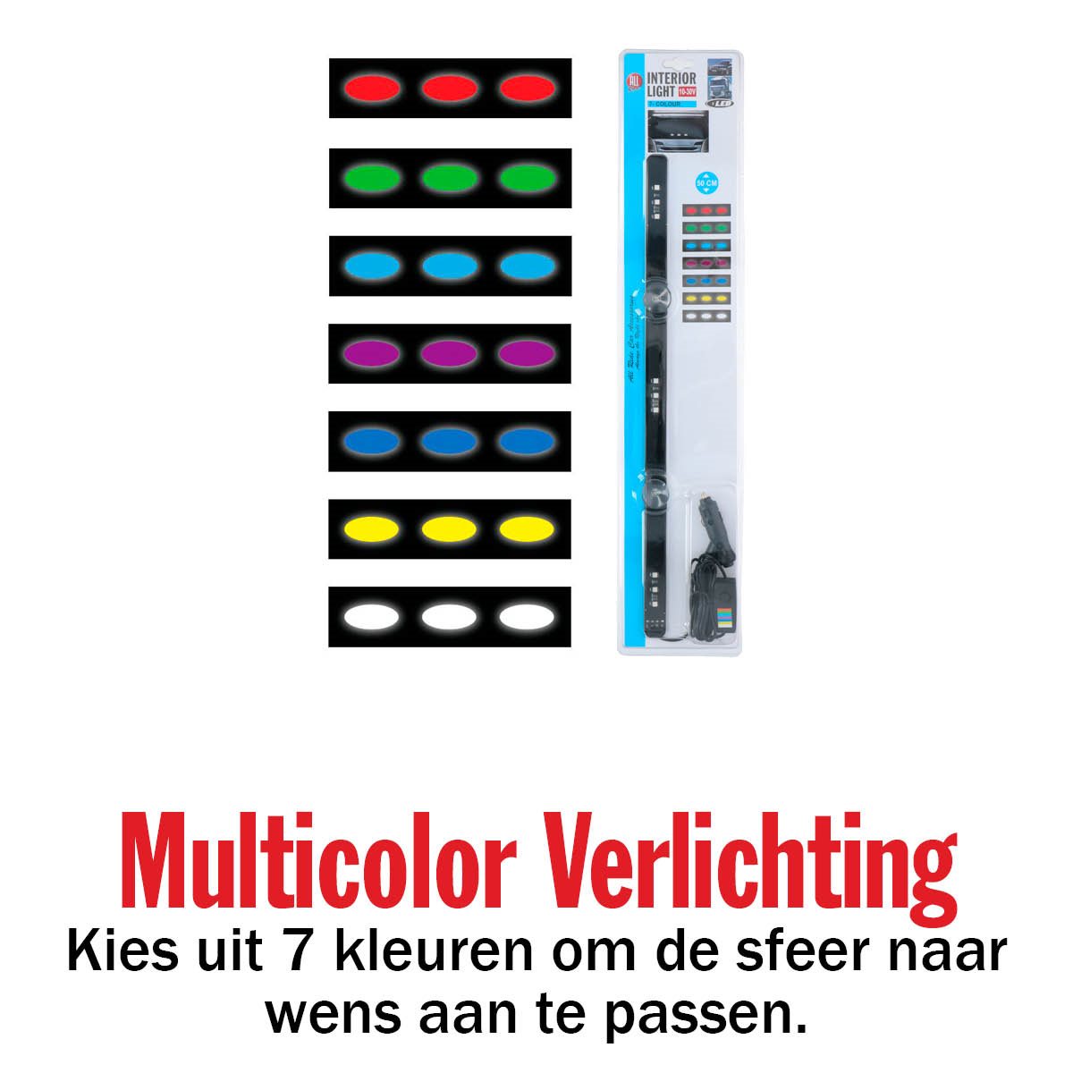 ALL RIDE INTERIEURVERLICHTING TRUCK CAMPER 9 LED 7 KLEUREN 50CM - Tuincentrum Lopik
