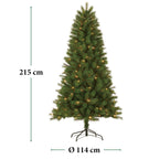 GIFTSOME KUNSTKERSTBOOM MET LED VERLICHTING 215CM 200 LEDS GROEN - Tuincentrum Lopik