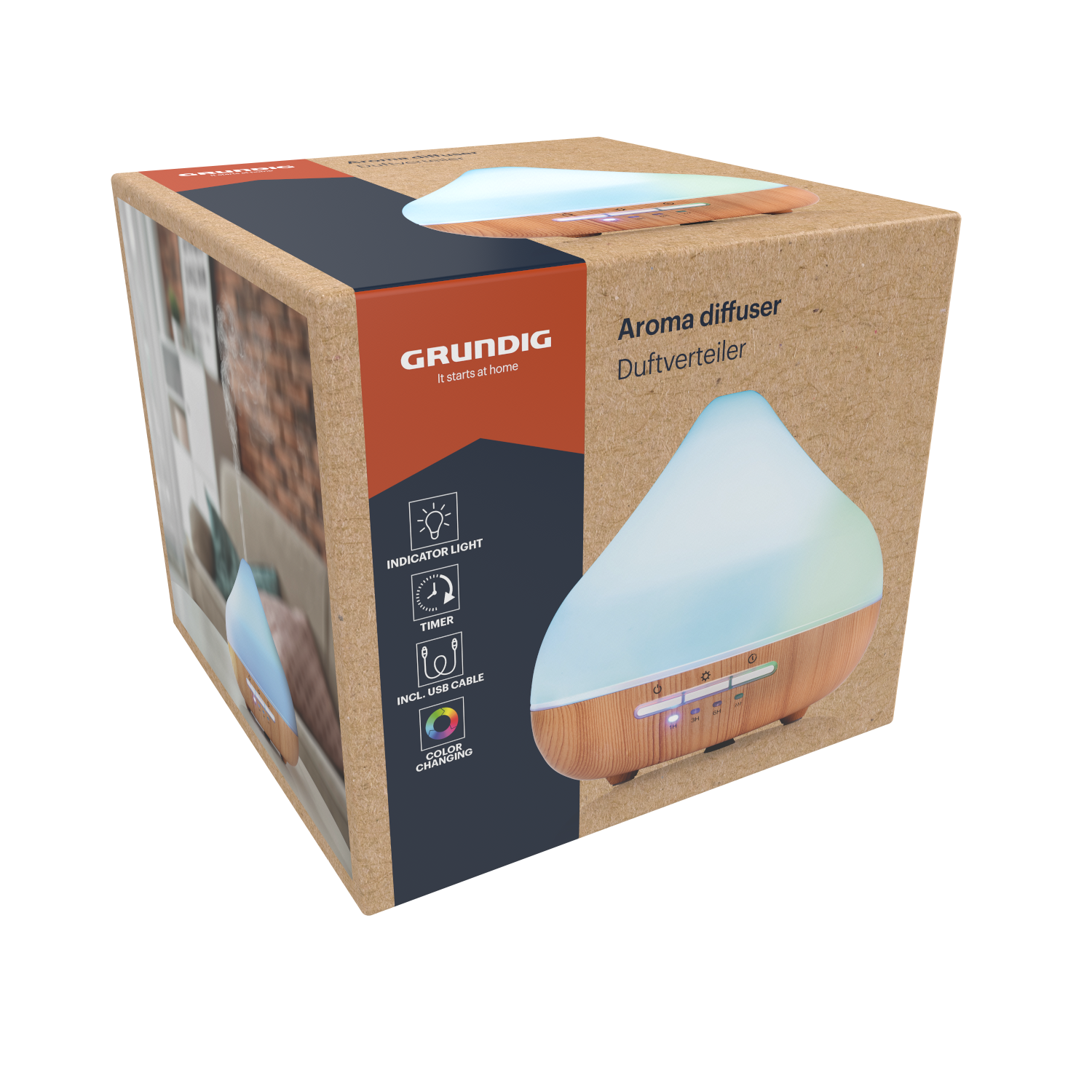 GRUNDIG Aroma Diffuser met Timer 300ML - Perfect voor Ontspanning en Sfeer - Tuincentrum Lopik