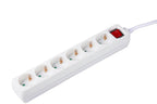 Socket 6 Way With Switch 1.5M Wht